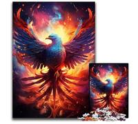 Puzzle 1000 pièces psychédélique coloré de Galaxy Phoenix Puzzle Difficile pour Adultes Idéal pour Les Anniversaires Noël et Halloween 1000 pièces (75x50cm)