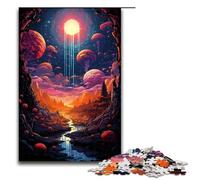 Puzzle 1000 pièces Psychédélique coloré de lieux lointains Puzzles pour Adultes Puzzle en Bois Jeu éducatif 75x50cm