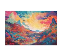 Puzzle 1000 Pièces - psychédélique - Puzzles en Bois pour Adultes Et Enfants - Décoration D'Intérieur （75×50cm）