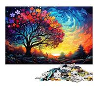 Puzzle 1000 pièces Psychédélisme coloré avec thym Arctique Puzzles pour Adultes Puzzle en Papier pour Les Amoureux de l'été 1000 PCS (38x26cm)