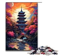 Puzzle 1000 pièces Psychédélisme coloré de pagode Traditionnelle Puzzle en Bois pour Adultes et Enfants Jouet éducatif Anti-Stress 1000 pièces (75 x 50 cm)