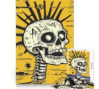 Puzzle 1000 pièces Punk Skull Pop Art Affiche Cadeau pour Adultes Stimule la mémoire et la détente mentale Découpe de qualité supérieure Surprise chaleureuse (50x75cm)