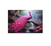Puzzle 1000 pièces Puzzle 1000 pièces Adultes Classique Puzzles CadeauxFantaisie du Paon Rose 26x38cm