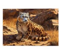 Puzzle 1000 Pièces, Puzzle 1000 Pièces Adultes en Bois, Bricolage Jeu Éducatif avec Boite Cadeau pour Adultes, Bois Épais et Résistant, Puzzles pour Décoration Murale, Thème: Léopard des Neiges, Y-77
