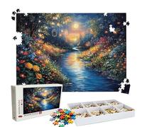 Puzzle 1000 Pieces, Puzzle 1000 Pièces Adultes, Un Puzzles Difficile, Activité Anti-Stress & Relaxation, Impression Haute Définition, Puzzles Bois lumière forêt avec Boîte d'emballage Exquise W3H-759
