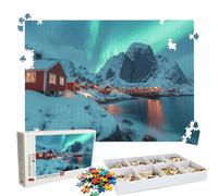 Puzzle 1000 Pieces, Puzzle 1000 Pièces Adultes, Un Puzzles Difficile, Activité Anti-Stress & Relaxation, Impression Haute Définition, Puzzles Bois Cabine Aurore avec Boîte d'emballage Exquise W3H-360