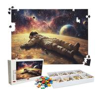 Puzzle 1000 Pieces, Puzzle 1000 Pièces Adultes, Un Puzzles Difficile, Impression Haute Définition & Couleurs Éclatantes, Puzzles Bois Astronaute Univers avec Une Boîte d'emballage Exquise W3H-438