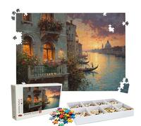 Puzzle 1000 Pieces, Puzzle 1000 Pièces Adultes, Un Puzzles Difficile, Impression Haute Définition & Couleurs Éclatantes, Puzzles Bois Venise Architecture avec Une Boîte d'emballage Exquise W3H-328