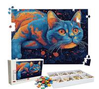 Puzzle 1000 Pieces, Puzzle 1000 Pièces Adultes, Un Puzzles Difficile, Impression Haute Définition & Couleurs Éclatantes, Puzzles Bois Abstrait Chats(2) avec Une Boîte d'emballage Exquise W3H-650
