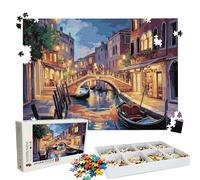 Puzzle 1000 Pieces, Puzzle 1000 Pièces Adultes, Un Puzzles Difficile, Impression Haute Définition & Couleurs Éclatantes, Puzzles Bois Venise Ville d'eau(2) avec Une Boîte d'emballage Exquise W3H-329