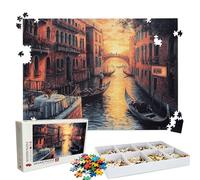 Puzzle 1000 Pieces, Puzzle 1000 Pièces Adultes, Un Puzzles Difficile, Impression Haute Définition & Couleurs Éclatantes, Puzzles Bois Venise Vue Nocturne avec Une Boîte d'emballage Exquise W3H-331