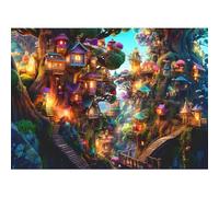 Puzzle 1000 pièces, puzzle adulte, jeu difficile pour toute la famille, cadeau pour femmes et hommes, thème : cabanes dans les arbres fantaisie