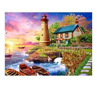 Puzzle 1000 pièces, puzzle adulte, un puzzle difficile, jeux de puzzle pour toute la famille, cadeaux pour femmes, cadeaux pour hommes, thème : phare sur la mer