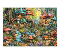 Puzzle 1000 pièces, puzzle adulte, un puzzle difficile, jeux de puzzle pour toute la famille, cadeaux pour femmes, cadeaux pour hommes, thème : village animal champignons