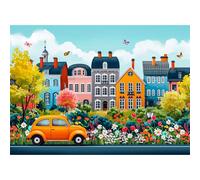 Puzzle 1000 pièces, puzzle adulte, un puzzle difficile, jeux de puzzle pour toute la famille, cadeaux pour femmes, cadeaux pour hommes, thème : paysage de petite ville