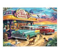 Puzzle 1000 pièces, puzzle adulte, un puzzle difficile, jeux de puzzle pour toute la famille, cadeaux pour femmes, cadeaux pour hommes, thème : terrain de camping Seaview