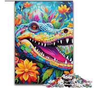 Puzzle 1000 pièces Puzzle Animal Crocodiles du Nil Puzzles en Bois Taille 50x75cm Idéal pour s'amuser en Famille, se détendre et Offrir des Cadeaux de Vacances