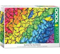 puzzle 1000 pièces - Puzzle - Arc-en-ciel lumineux de papillons + puzzle cadre alu pour 1000 pièces