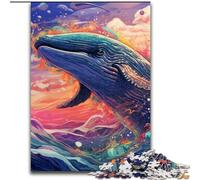 Puzzle 1000 pièces, Puzzle Baleine Bleue colorée, pour Les Adolescents, Les Couples et Les Amis pour Les Anniversaires et Noël (Taille : 50x75cm)
