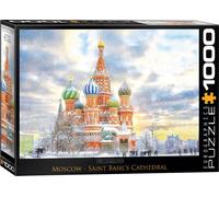 puzzle 1000 pièces - Puzzle - Cathédrale Basile sur la Place Rouge à Moscou Russie + accessoires de puzzle