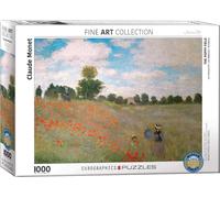 puzzle 1000 pièces - Puzzle - Champ de coquelicots près d'Argenteuil de Claude Monet + puzzle cadre alu pour 1000