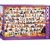 puzzle 1000 pièces - Puzzle - Chiots et chatons d'Halloween + DeLuxe Set de 3 accessoires de puzzle