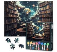 Puzzle 1000 pièces, puzzle ciel étoilé adulte, une grande bibliothèque pleine de livres 1000 pièces puzzles pour adultes, puzzle impossible jeu d'adresse pour toute la famille 70x50cm