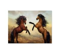 Puzzle 1000 Pièces Puzzle Classique Adultes Puzzles Puzzle en Papier DIY，2 Chevaux de Combat，Décor À La Maison Moderne Cadeau Unique Jeu Intellectuel Art Mural Photo（50x70cm）-O19