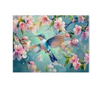 Puzzle 1000 Pièces Puzzle，Colibri au Printemps，Adultes Loisirs Divertissement Enfants Jouets Éducatifs（50x70cm）-Y60