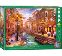 puzzle 1000 pièces - Puzzle - Coucher de soleil sur Venise par Dominic Davison + set de luxe de 3 accessoires de puzzle