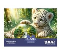 Puzzle 1000 pièces Puzzle Défi Léopardon Forêt Magique 70x50cm - Léopardon Cristal Puzzle Défi Idée Cadeau Homme Femme Parfaite