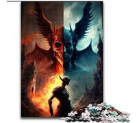 Puzzle 1000 pièces Puzzle Démons de l'enfer en Carton, pour Les Anniversaires, Noël, Halloween, Thanksgiving, Pâques 1000 pièces(26x38cm)