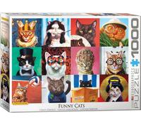 puzzle 1000 pièces - Puzzle - Drôles de chats par Lucia Heffernan + puzzle cadre alu pour 1000