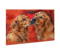 Puzzle 1000 Pièces Puzzle en Bois DIY Amour Chien EU De l'art Décoration Cadeau Unique pour Décoration Maison, Puzzles Familial, Parfait pour Les Soirées de Jeu,Activité Familiale Parfaite K0F-165