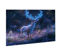 Puzzle 1000 Pièces Puzzle en Bois DIY Cerf Animaux 4 EU De l'art Décoration Cadeau Unique pour Décoration Maison, Puzzles Familial, Parfait pour Les Soirées de Jeu,Activité Familiale Parfaite K0F-189