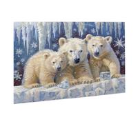 Puzzle 1000 Pièces Puzzle en Bois DIY Ours Blanc Animal EU De l'art Décoration Cadeau Unique Décoration Maison, Puzzles Familial, Parfait Les Soirées de Jeu,Activité Familiale Parfaite K0F-149