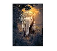 Puzzle 1000 Pièces Puzzle en Bois Éléphant juvénile Résumé du Paysage des Quatre Saisons Jeu D'Intelligence De l'art De La Décoration Moderne Jeu Cadeau Unique
