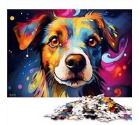 Puzzle 1000 pièces, Puzzle en Papier coloré Jack Russell Terrier, pour Adultes et Enfants de 12 Ans et Plus, comme Cadeaux pour Toute la Famille et Le 。Taille : 52X38cm