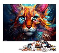 Puzzle 1000 pièces, Puzzle en Papier coloré représentant Un Chat Roux, adapté aux Adultes et aux Enfants de Plus de 12 Ans, Puzzle de décoration pour la Maison. Taille : 52 x 38 cm.
