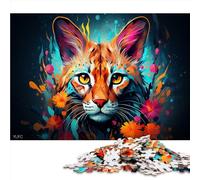 Puzzle 1000 pièces, Puzzle en Papier mystérieux et coloré de Lynx, pour Adultes et Enfants, Puzzle Amusant en Famille par 。Taille : 26X38cm