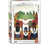 puzzle 1000 pièces - Puzzle - Fête des fleurs Art populaire mexicain par Diego Rivera + puzzle cadre alu pour 1000 pièces