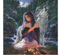 Puzzle 1000 pièces, Puzzle fille et loup pour adultes et enfants jouets éducatifs pour enfants-26x38cm