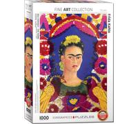 puzzle 1000 pièces - Puzzle - Frida Kahlo Autoportrait aux oiseaux + DeLuxe Set de 3 accessoires de puzzle