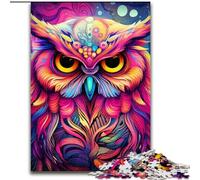 Puzzle 1000 pièces, Puzzle Hibou Rose, idéal pour la Famille et Les Amis, défi Stimulant (Taille 50x75cm)