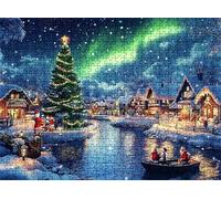 Puzzle 1000 pièces, Puzzle Impossible Adultes 75 x 50 cm, Impression Haute Définition, Jeux Éducatifs et Créatifs, Puzzles Bois Anti-Stress pour Toute la Famille, Décor Murale, Aurore lac w0-342