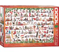 puzzle 1000 pièces - Puzzle - Joie de Noël avec des chats + puzzle cadre alu pour 1000