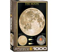 puzzle 1000 pièces - Puzzle - La lune avec dates et coupe transversale + puzzle cadre alu pour 1000