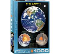 puzzle 1000 pièces - Puzzle - La Terre avec dates et coupe transversale + DeLuxe set de 3 accessoires de puzzle