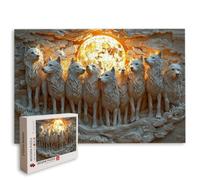 Puzzle 1000 Pièces, Puzzle Loup, Puzzles Classiques, Cadeau Femme -8597 | Bois, Impression HD, Ajustement Parfait, Boîte Colorée, Accessoires Complets, Personnalisable, Dimensions : 70x50cm