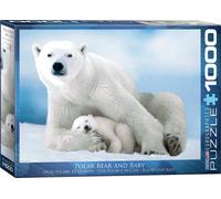 puzzle 1000 pièces - Puzzle - Maman ours polaire avec bébé endormi + puzzle cadre alu pour 1000